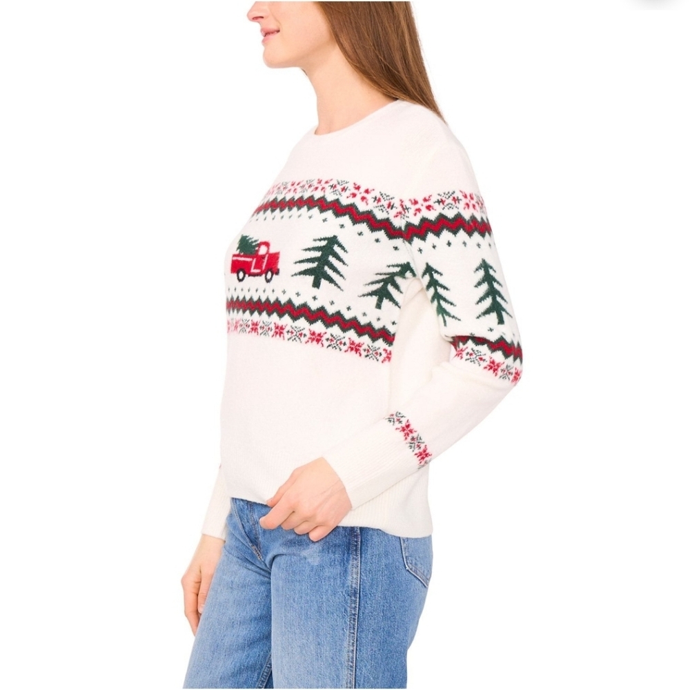 NWT Vince Camuto Women's Holiday Red Truck Sweater Size XXL - Picture 4 of 7